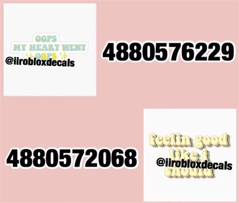 decal id codes for pictures.